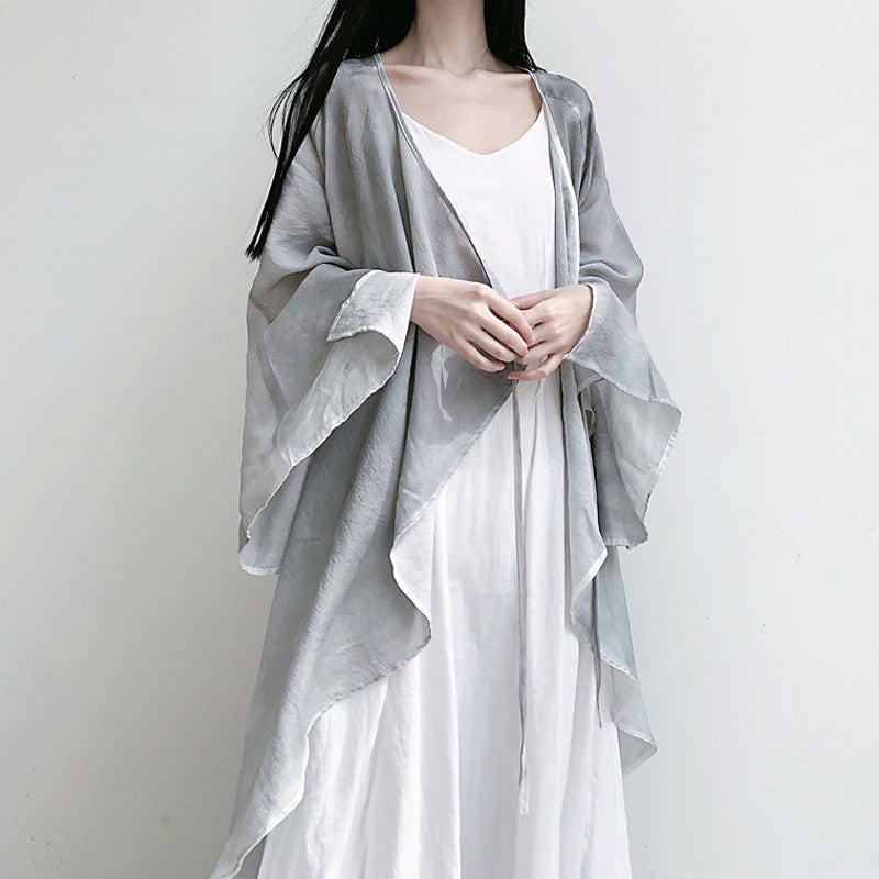 Long Sleeve Irregular Retro Thin Tied Casual Loose Cardigan
- Optimized Title: Vintage Long Sleeve Irregular Tie Up