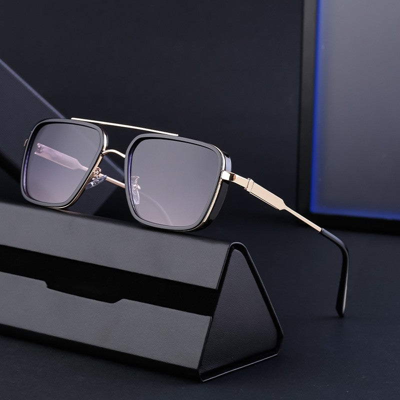 Retro Fashion Men's Sunscreen Box Sunglasses