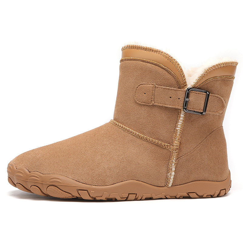 Leather Anti-Slip Five-Finger Shoes for Couples | Unisex Slip-On High-Top