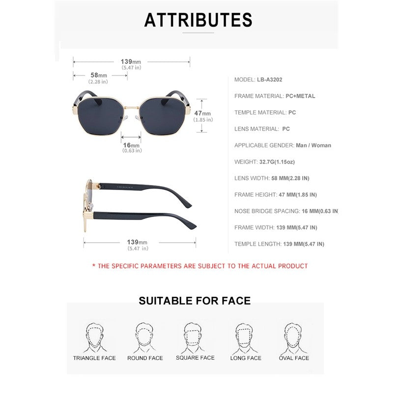 Fashion Square Frame UV400 Sun Protection Outdoor Sunglasses