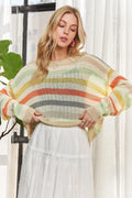 Stripe Long Sleeves Knit Top