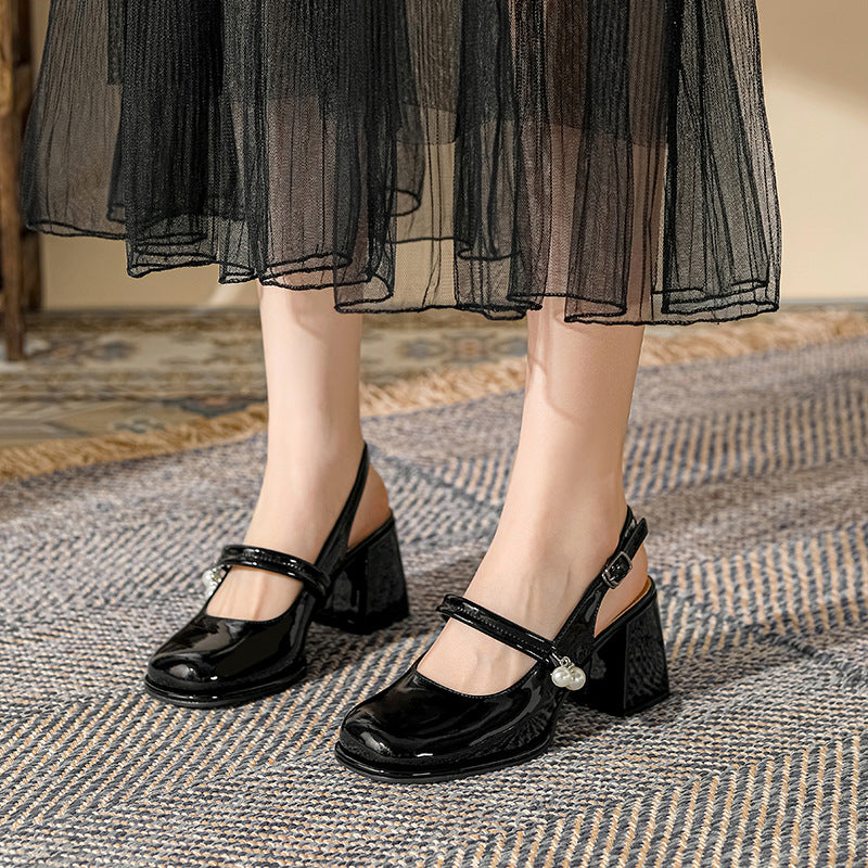 Women's Wide-Fit Chunky Heel Sandals | Plus-Size Round-Toe Block Heel