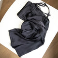 Wide Leg Satin Pants with Elastic Waist - Solid Color