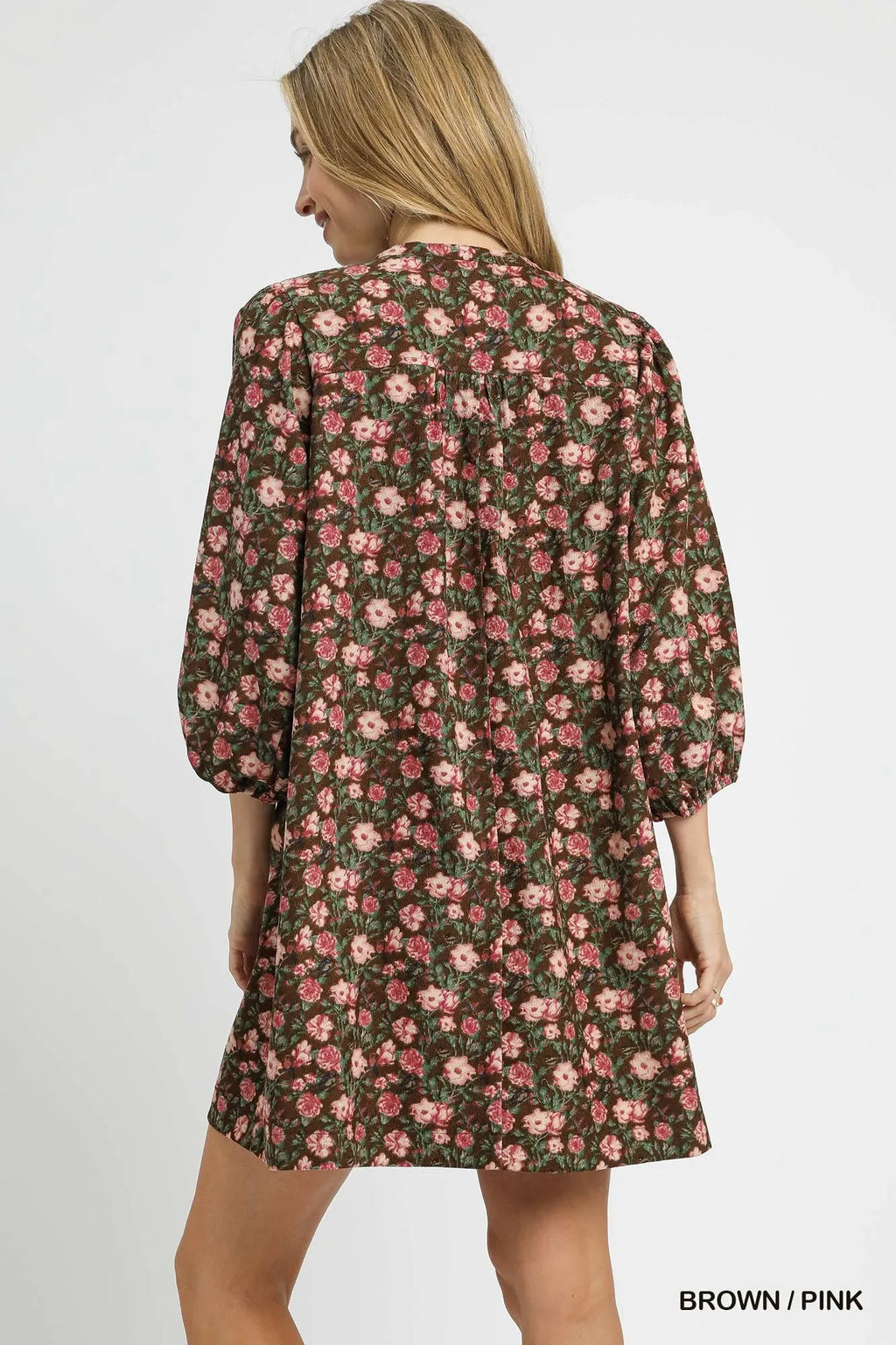Floral Tie-Neck Babydoll Dress