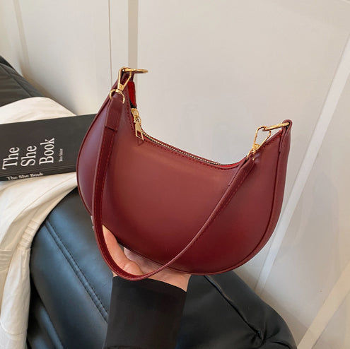 Women's Minimalist Dumpling Underarm Bag – PU Leather Crossbody Shoulder Bag