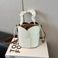 Women's Petal-Shaped Crossbody Bag - PU Leather Small Shoulder Bag with Adjustable Strap