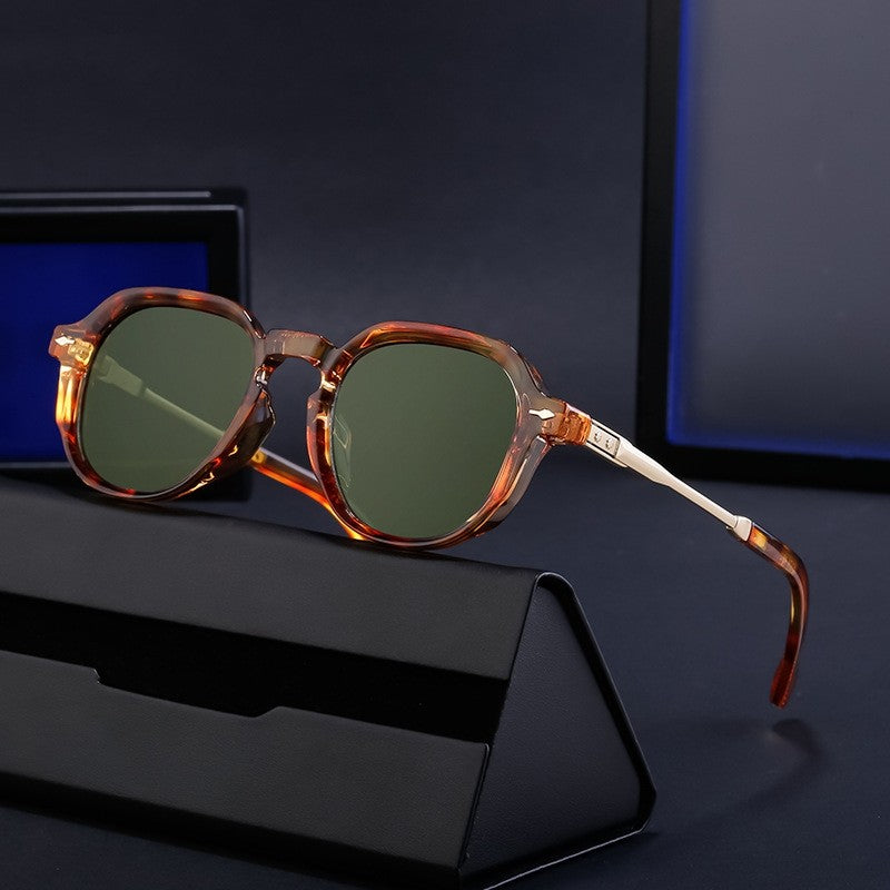 Retro Full Square Frame UV400 UV Protection Outdoor Sunglasses