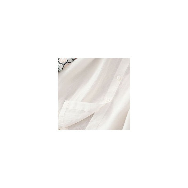 Embroidered Lantern Sleeve Cardigan T-Shirt
