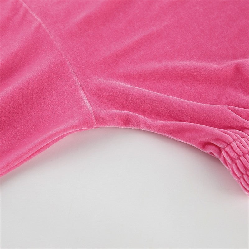 Velvet Drawstring Hoodie and Wide Leg Pants Sports Casual Suit