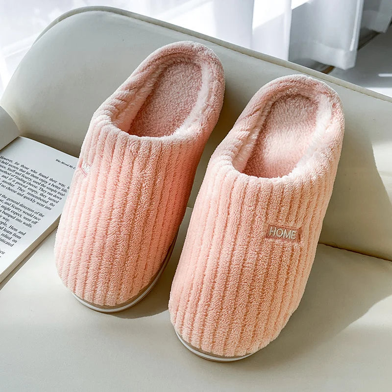 Women's Plush Cotton Slippers - Non-Slip Winter House Shoes Indoor Warm Comfort