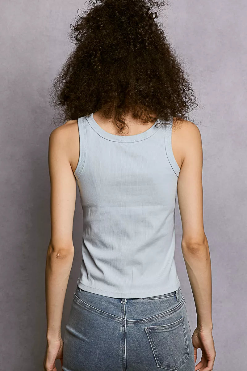 Round Neck Ribbed Tank