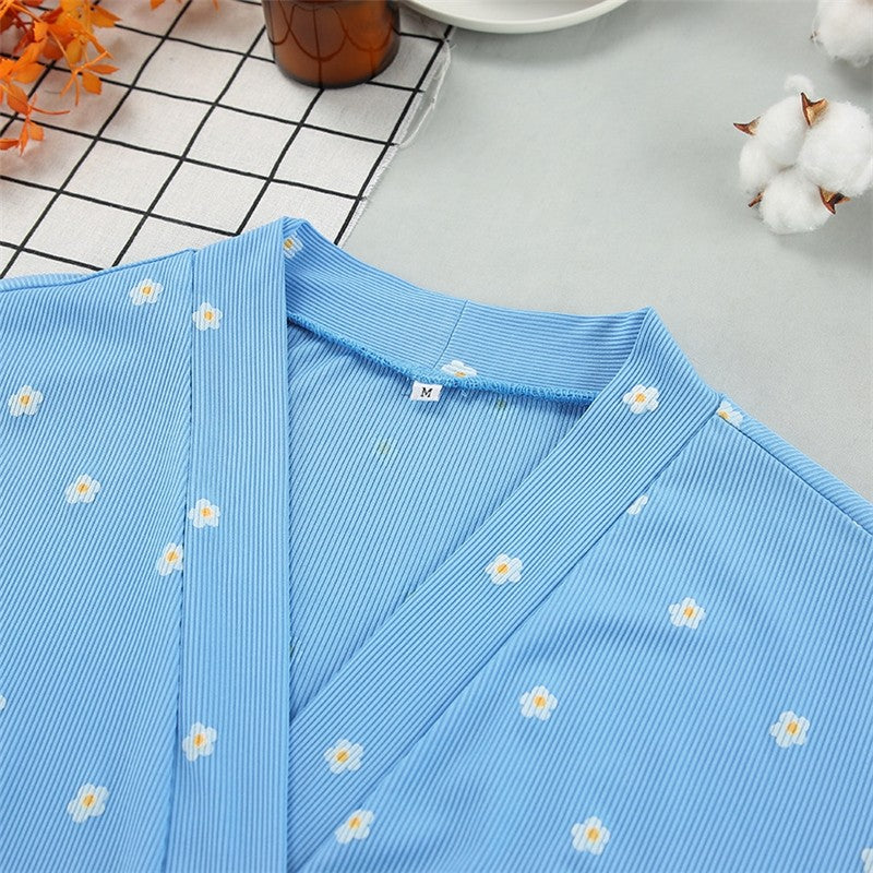 Waist-Tied Long Sleeve Loose Pajama Loungewear