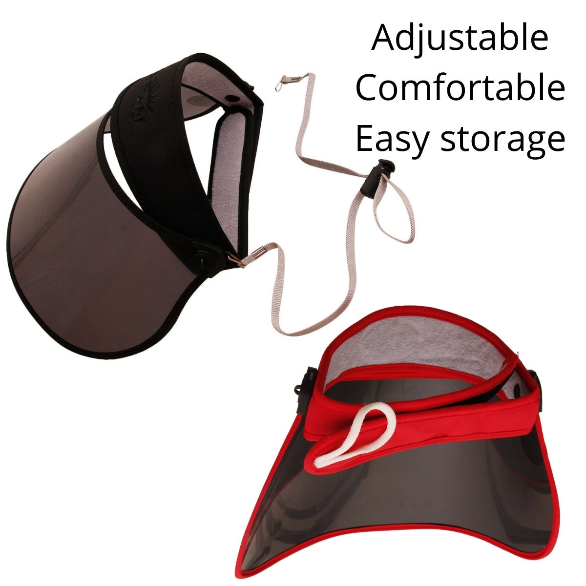 Face Shield Visor Red UPF50+ Stylish Protective Accessory