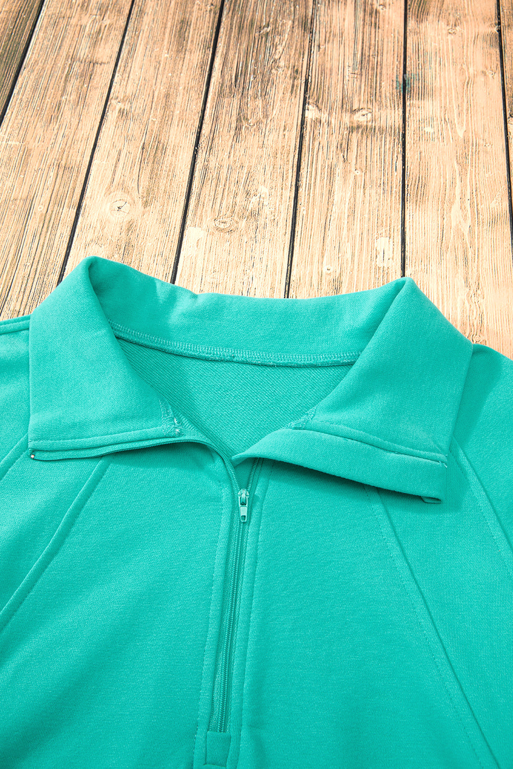 Quarter Zip Stand Neck Kangaroo Pocket Sweatshirt