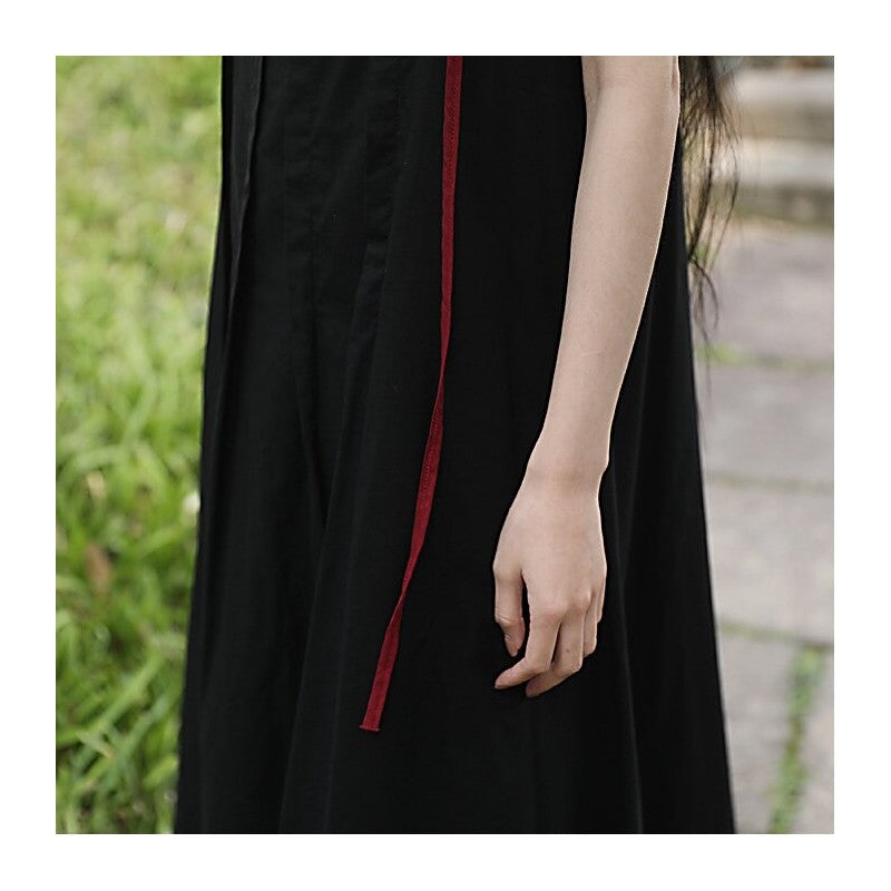 Flowy Solid Color Sling Dress
