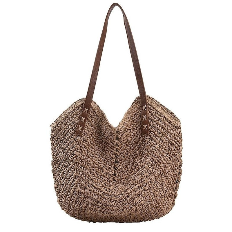 Crocheted Straw Handbag - Perfect for Women's Vacation