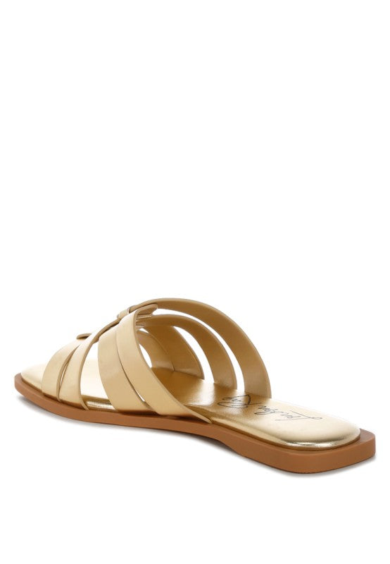 Heble Metallic Faux Leather Slip Ons