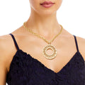 Statement Pearl Necklace with Gold Cable Chain, Trendy Greek-Inspired Jewelry