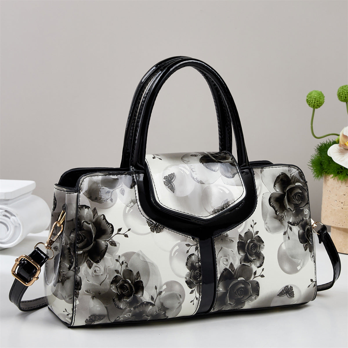 Large-capacity Patchwork Shoulder Bag