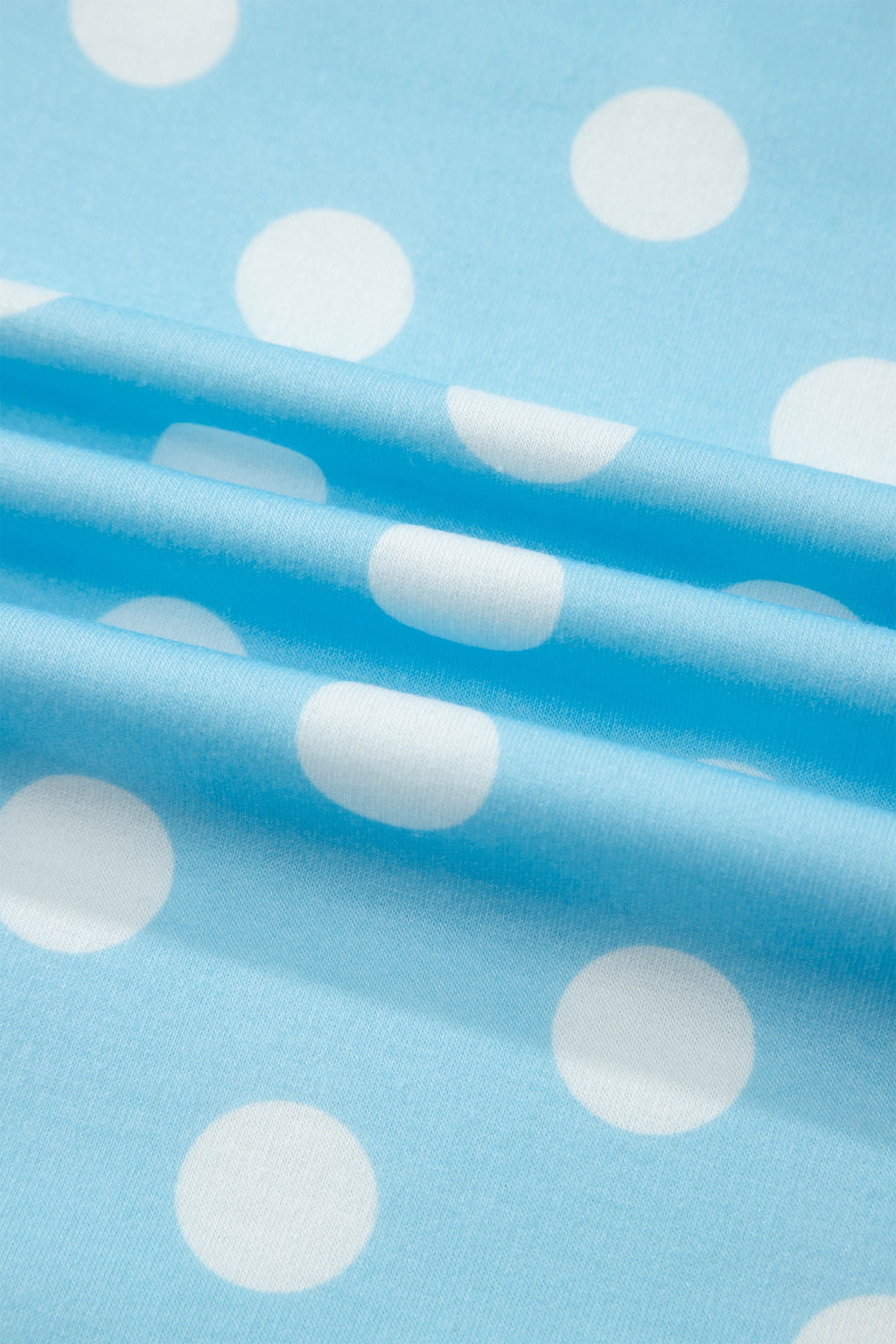 Sky Blue Polka Dot Short Sleeve Top and Pants Set