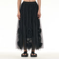 Oversized Solid Mesh Skirt