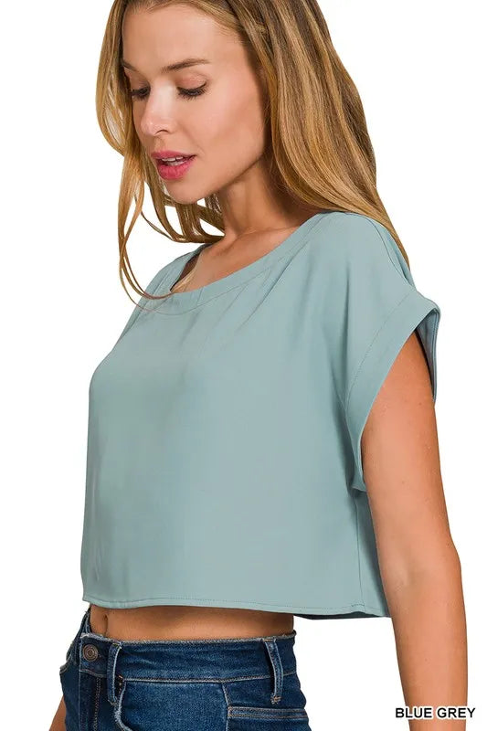 Heavy Woven Span Crop Tee & Skirt Set