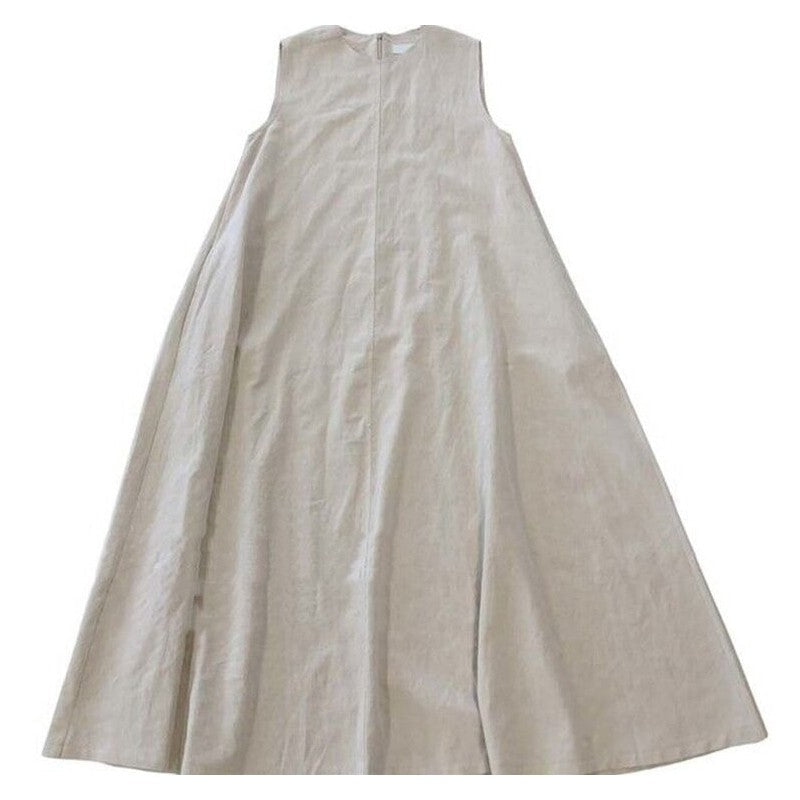 Solid Color Sleeveless Maxi Dress with a Flowy Silhouette