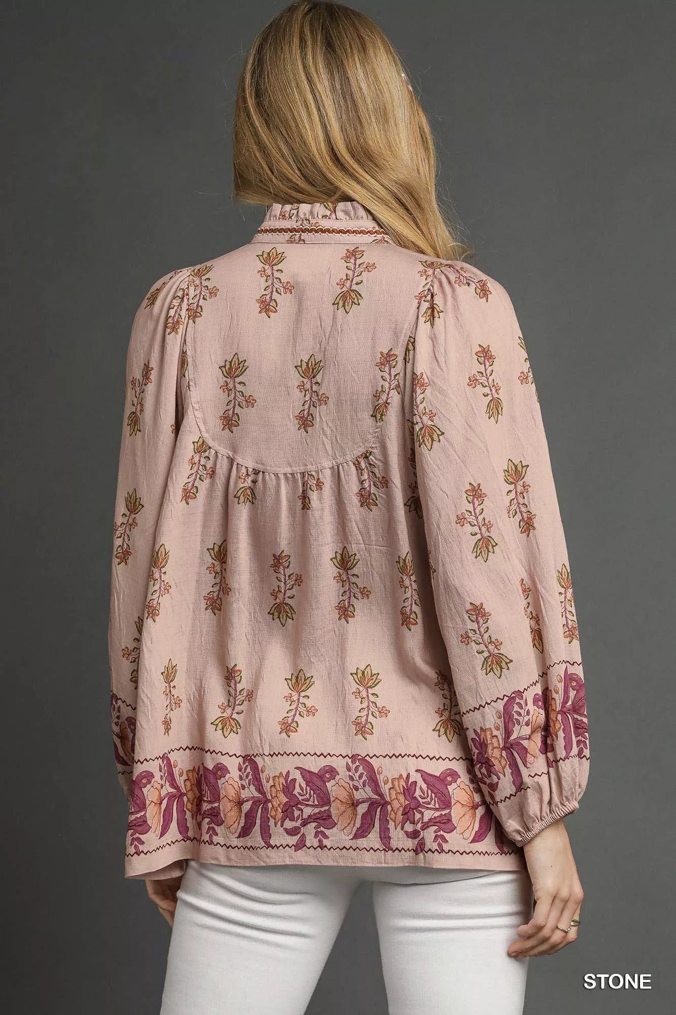 Floral Boho Peasant Blouse