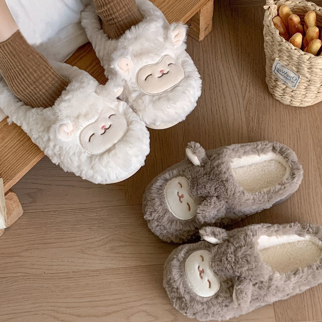 Fuzzy Indoor Slippers for Couples – Non-Slip TPR Sole, Faux Fur Lining, Coral Fleece Upper | Unisex House Shoes