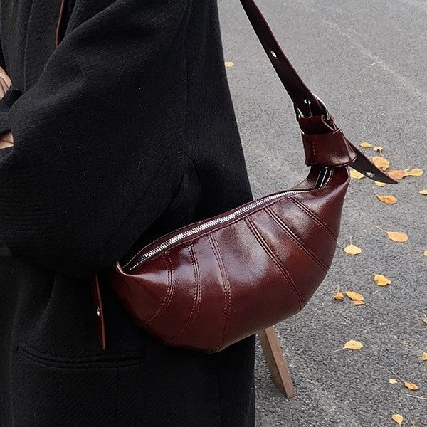 Dumpling Crossbody Bag - Retro PU Leather Shoulder Bag for Women | Sarah Express