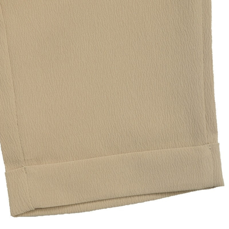 Elastic Waist Solid Color Long Pants