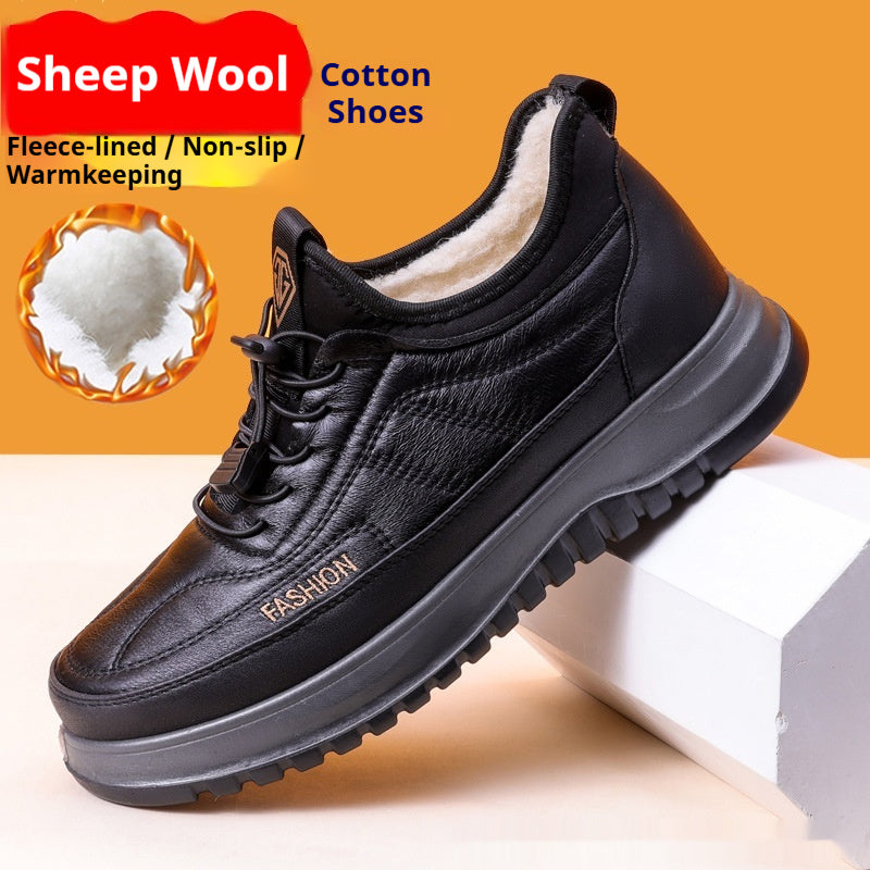 Men's Fleece-Lined Winter Sneakers - Warm Soft Sole Casual Shoes