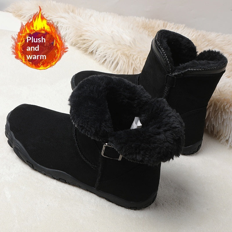 Leather Anti-Slip Five-Finger Shoes for Couples | Unisex Slip-On High-Top