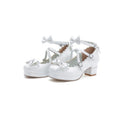 Women's Retro Cute Bow-Clasp Chunky Heel Pumps | Round Toe Block Heels
