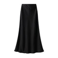 High Waisted Satin Fishtail Maxi Skirt
