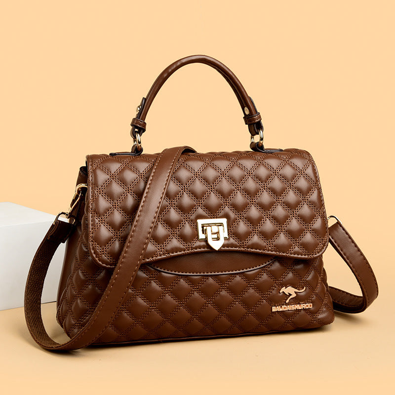 Diamond-Quilted PU Leather Crossbody Shoulder Bag – Streetwear Everyday Handbag for Women