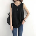 Solid Color Loose Fit Sleeveless Tank Top