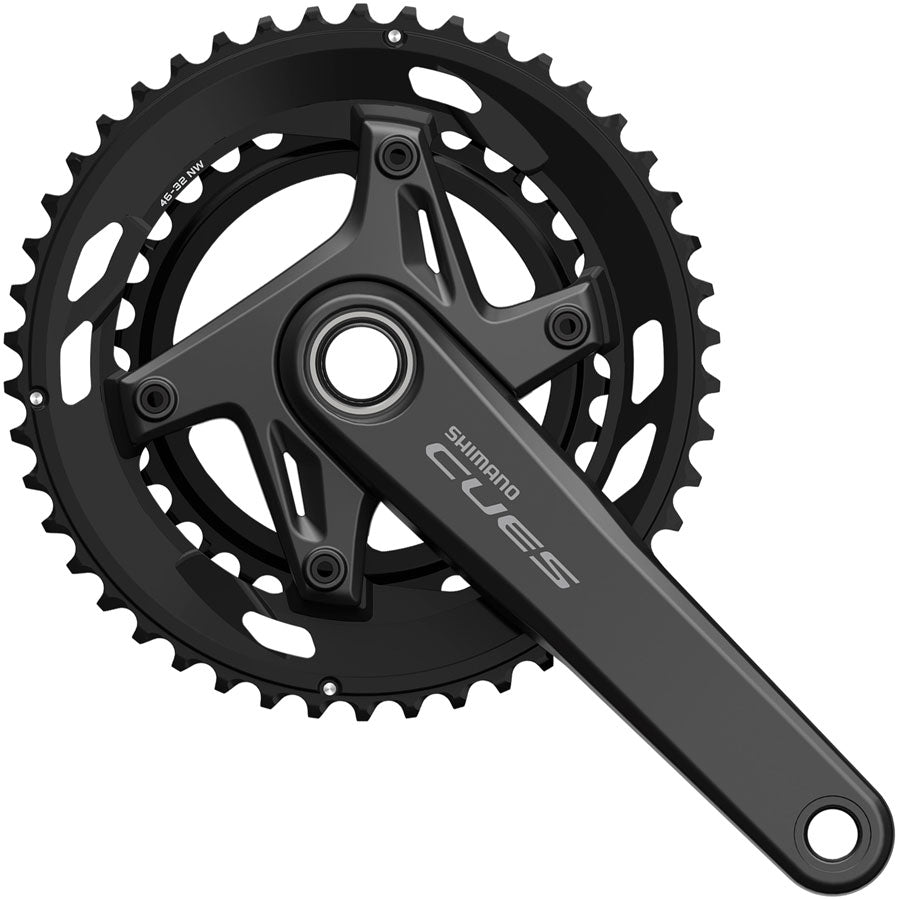 Shimano CUES FC-U6030-2 Crankset - 175mm 9/10-Speed 50/34t Asymmetric 110 BCD BLK