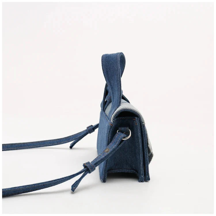 Cassen Denim Handbag with Shoulder Strap
