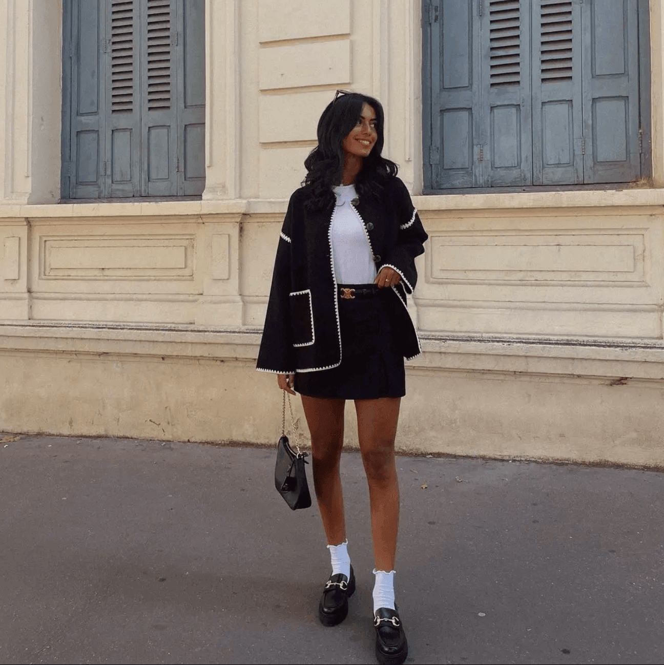 Casual Chic Black Button Up Jacket
