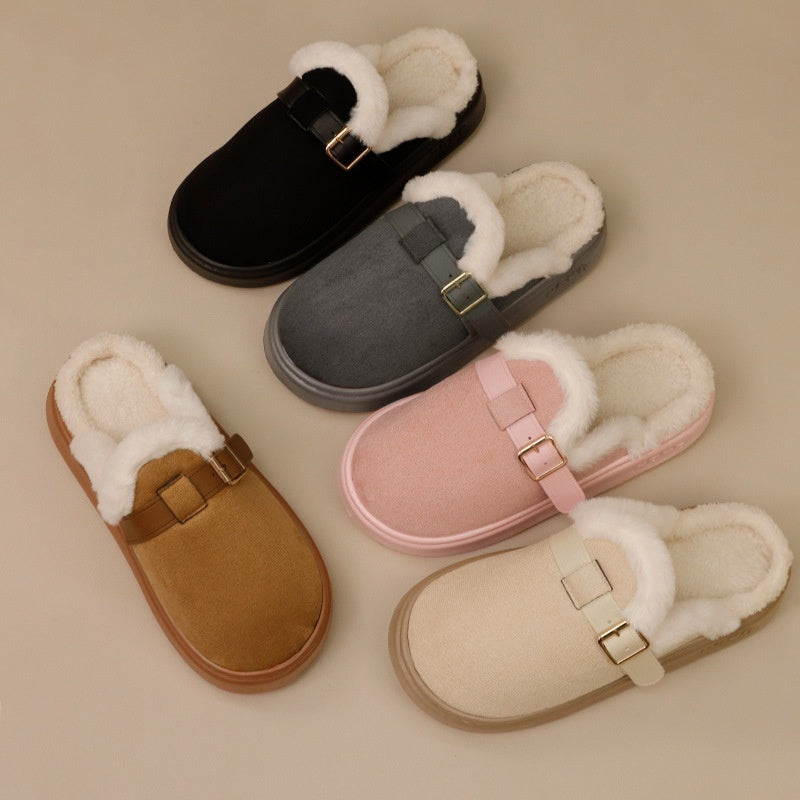 Plush Lined Cotton Slippers