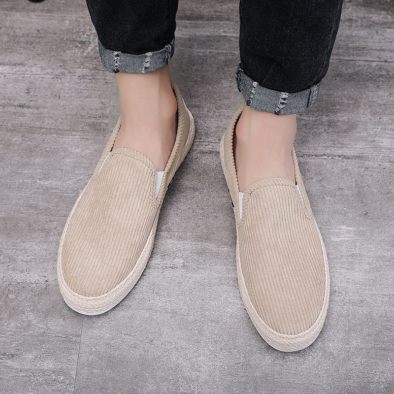 Men's Casual Slip-On Loafer Shoes – Lightweight Flat Heel | Black Beige Gray