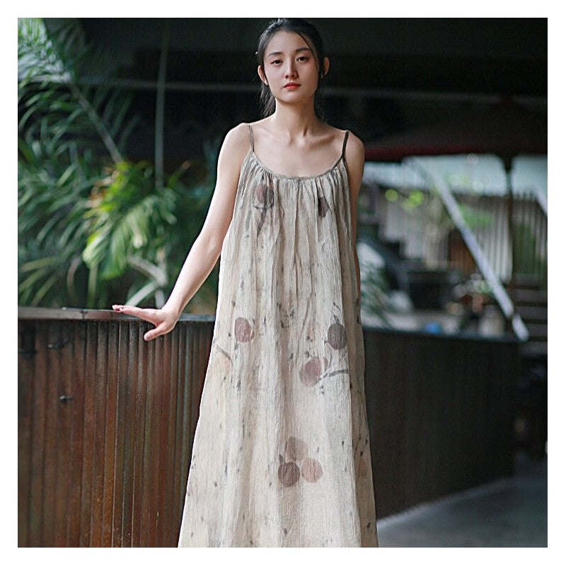 Floral Print Loose Fit Camisole Dress