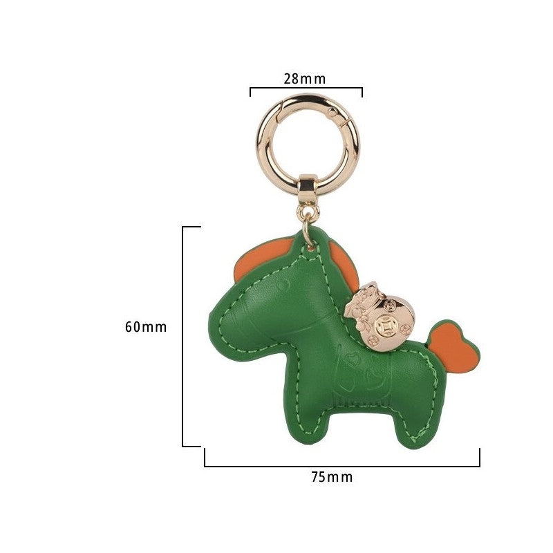Cute Pony Shaped Leather Keychain Pendant