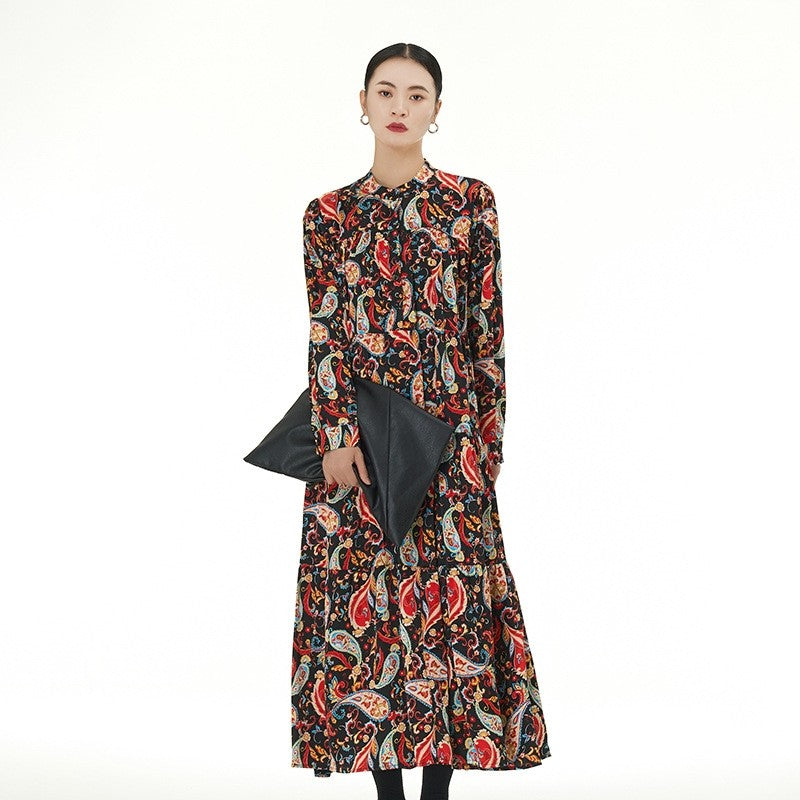 Oversized Swing Skirt with Traditional Print