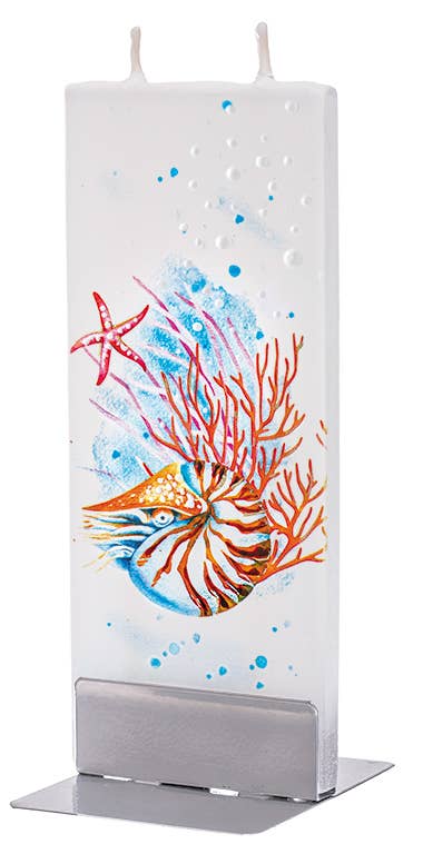 Flatyz Nautilus with Starfish and Coral Candle