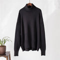 Solid Color High Neck Loose Pullover Sweater