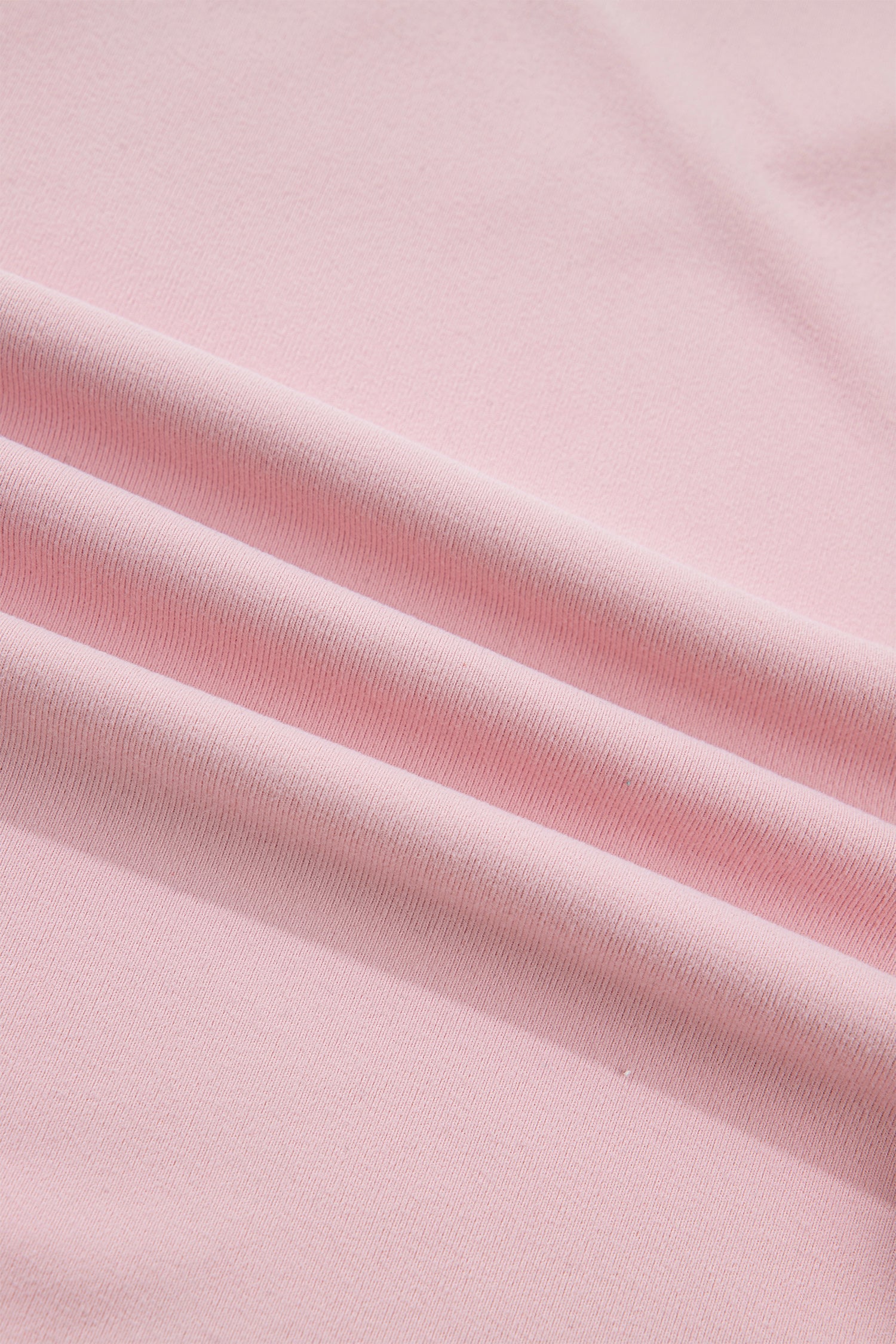Light Pink Solid Color Bow Textured Patchwork Long Sleeve Tee