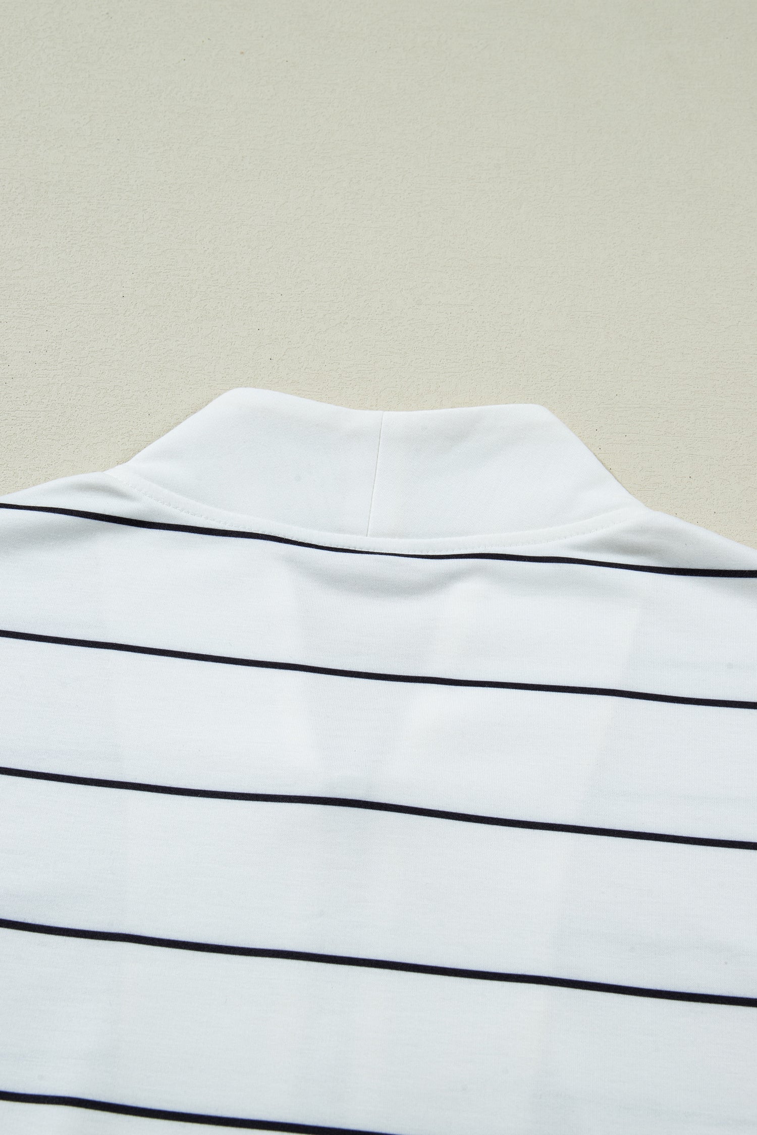 White Stripe Color Block Zip V Neck Sleeveless Top