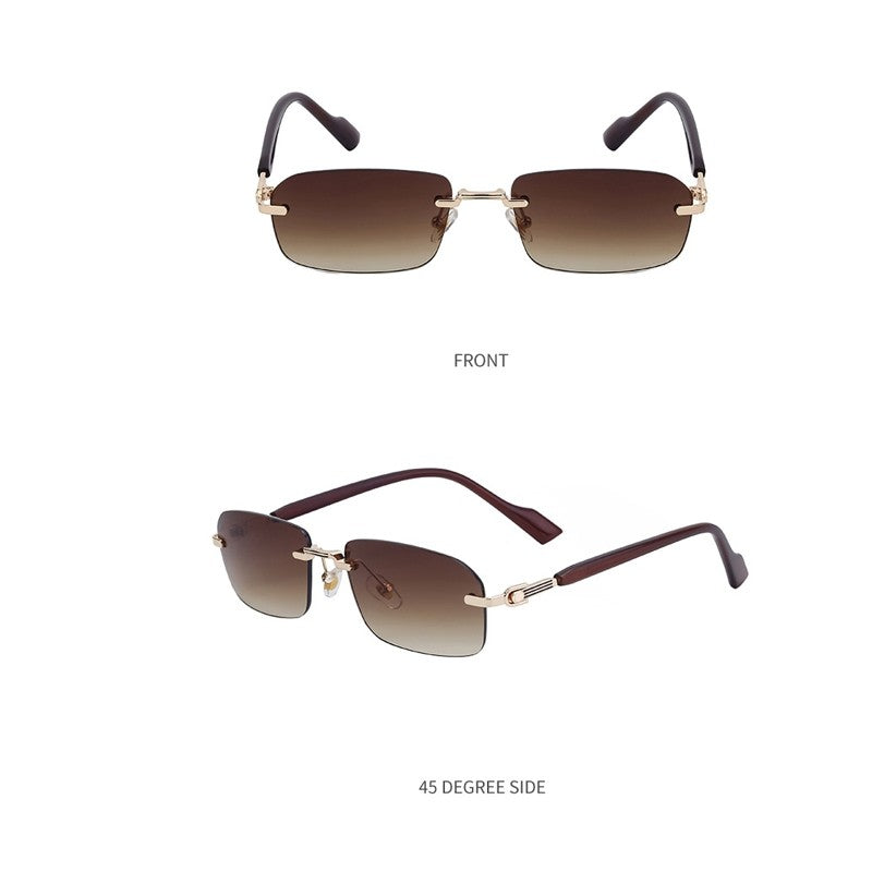 Frameless Square UV400 Sun Protection Fashion Outdoor Sunglasses